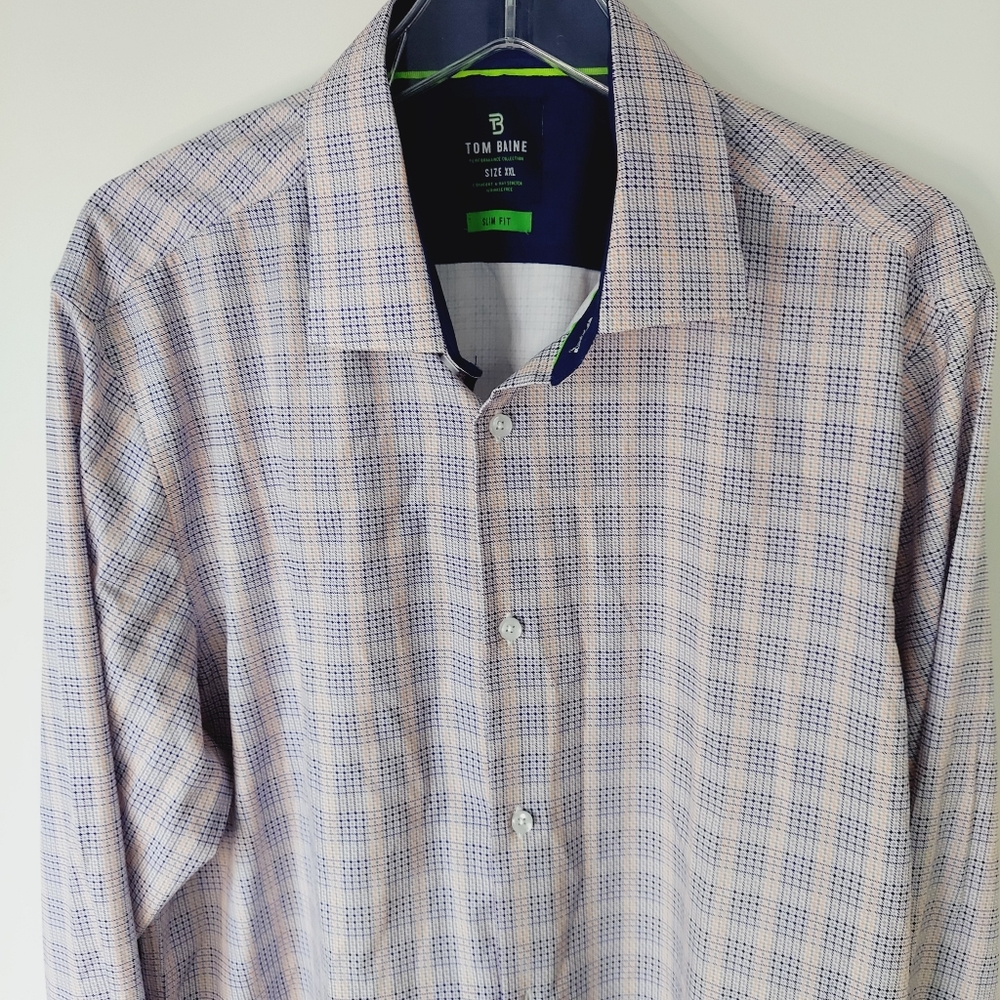 Tom Baine Men’s 2XL Performance Collection Stretch Fabric Slim Fit Shirt